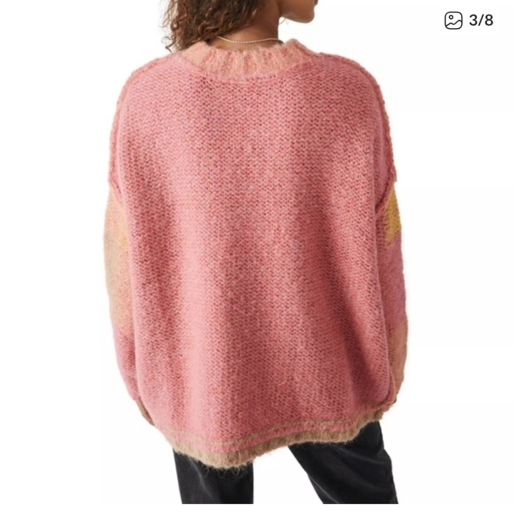 NWOT Free People Domino Prairie Sunset Alpaca Wool Blend Sweater - Picture 2 of 9